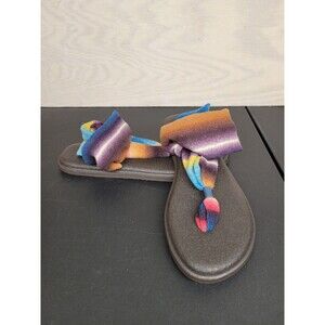 Sanuk Women's Size 9 Yoga Sling Fabric Sandals Slip On Multicolor